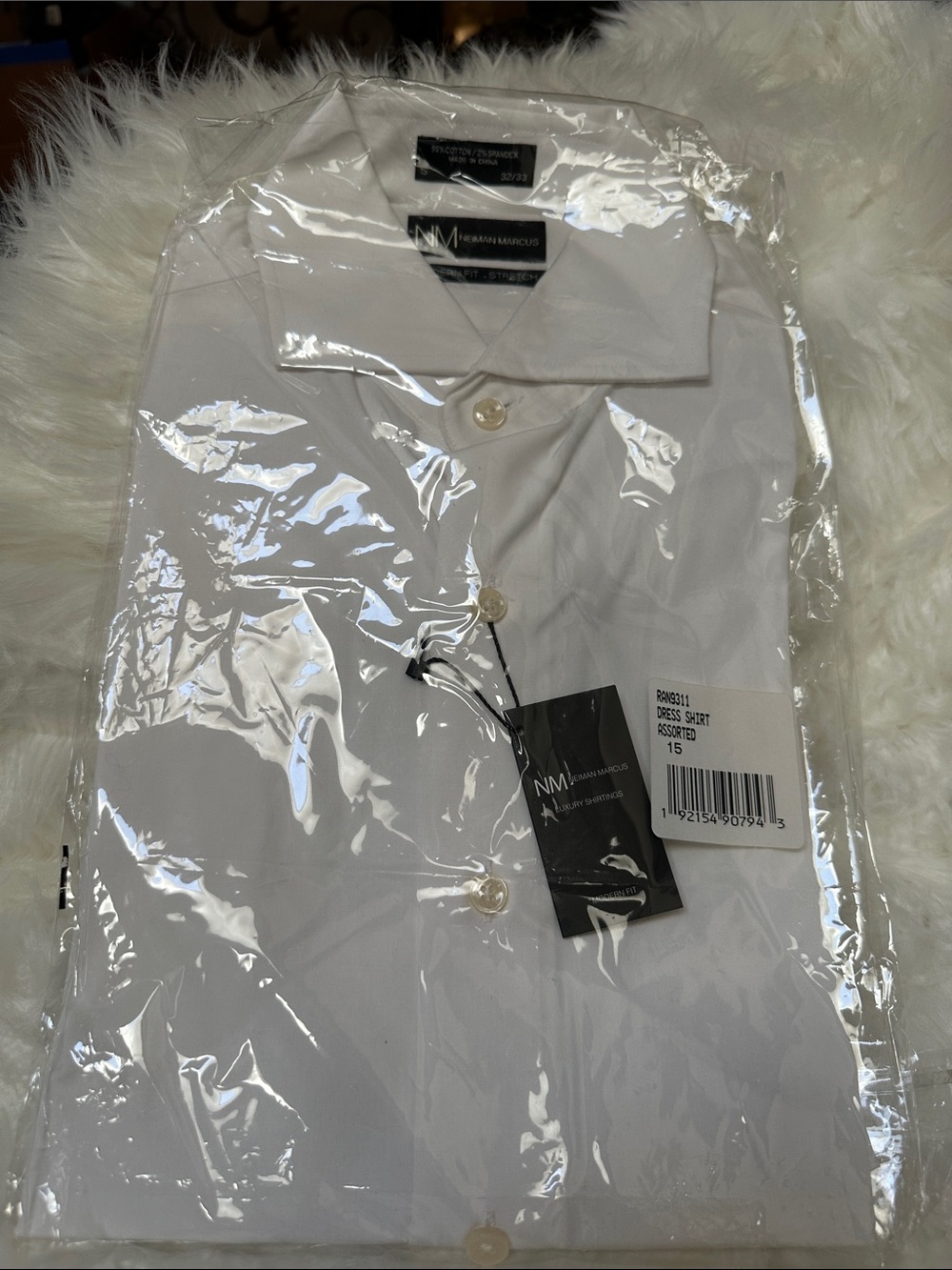 Nautica White Men's Dress Shirt - Button Front